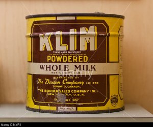 Vintage KLIM Powdered Whole Milk tin can - circa 1940
