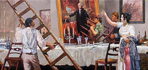 Dolley-Madison-directing-rescue-of-George-Washington-portrait-631
