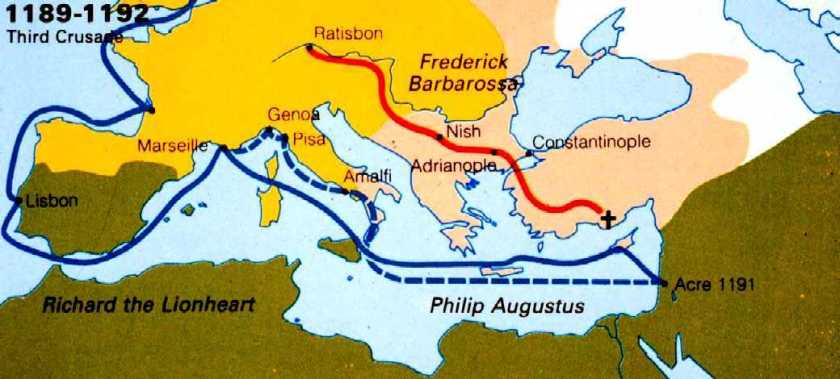 third_crusade_route_map