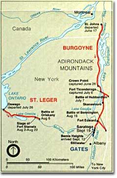 Burgoyne's Route to Saratoga