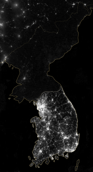 Korea at Night, NASA
