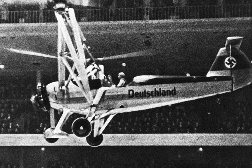 Hubschrauber Focke-Wulf FW 61 V1 in Berliner Deutschlandhalle 1938