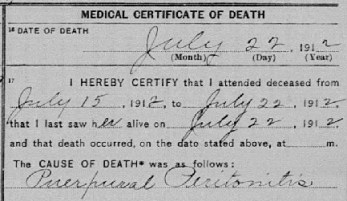 Puerperal Peritonitis 1912 MA