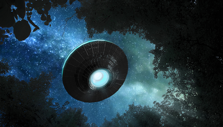 Ufo in the night sky