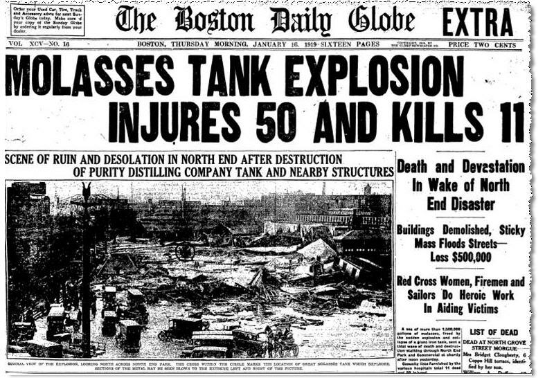 molasses flood, headline